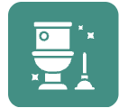 Icon of a toilet brush and holder