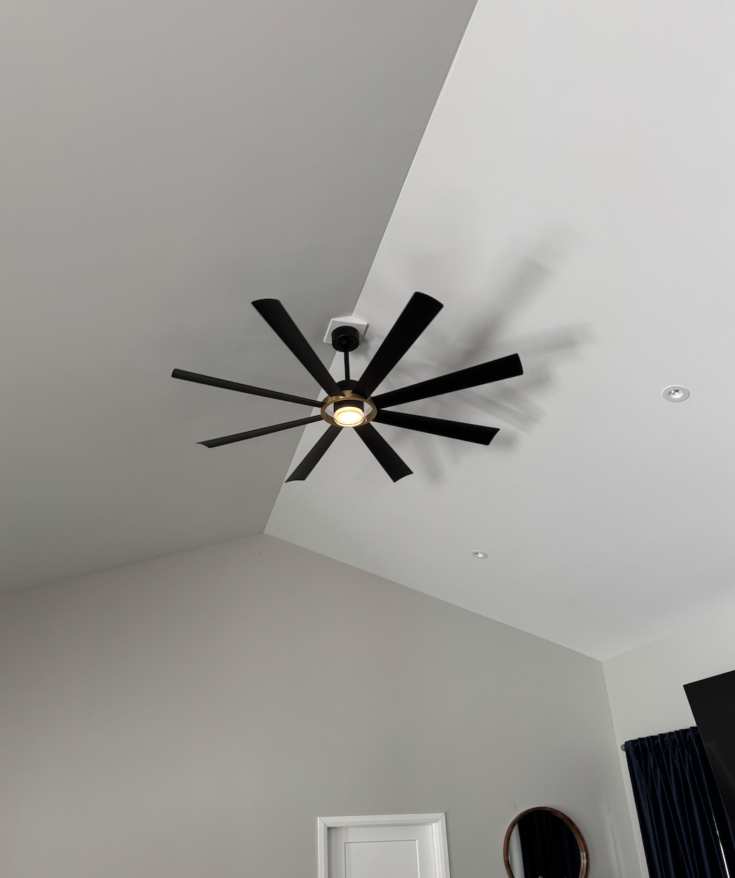 Modern ceiling fan on high ceilings 
