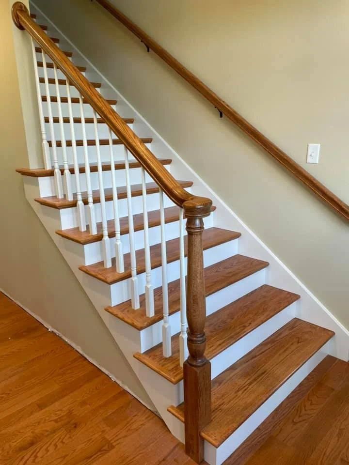 Stained and painted staircase