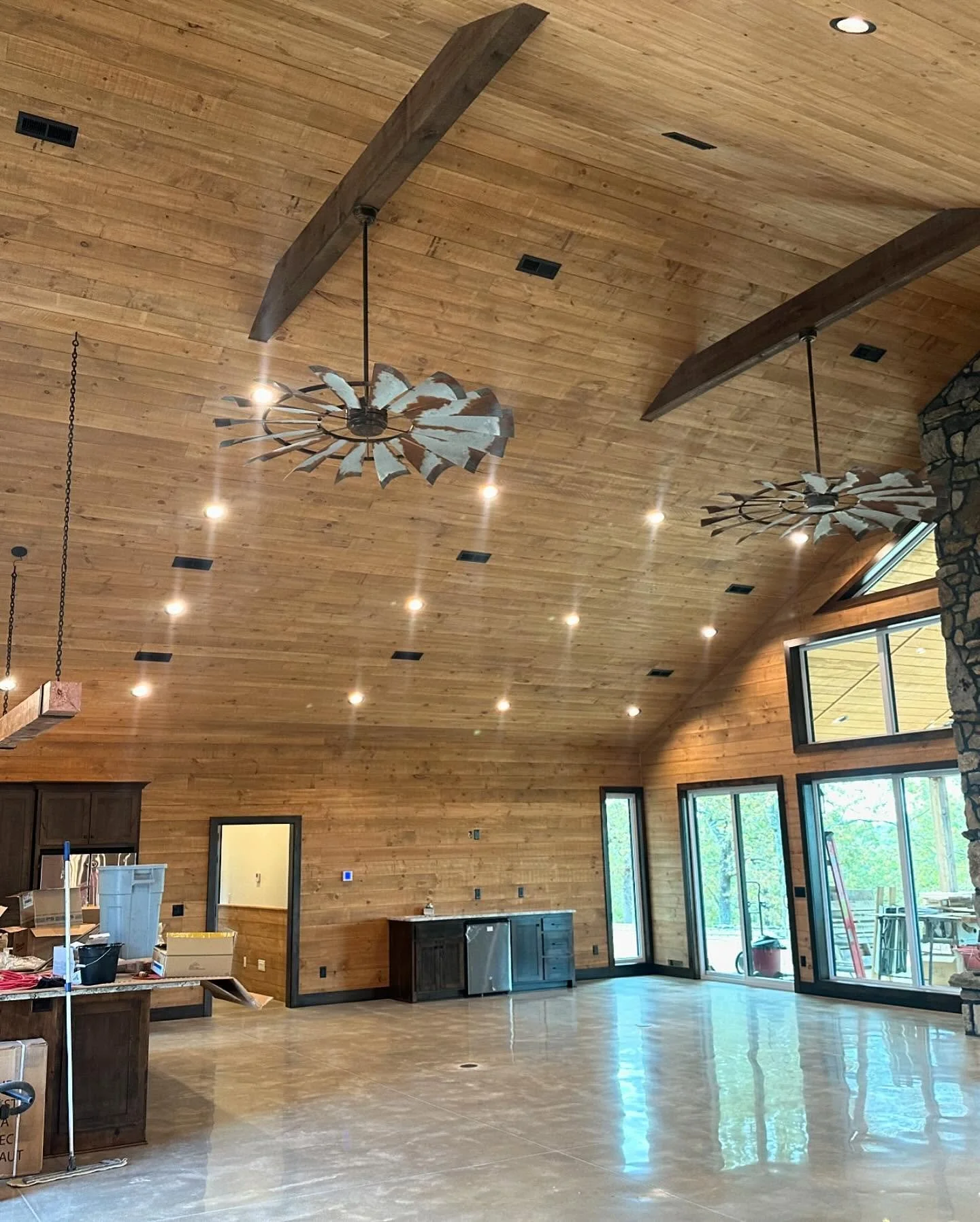 Stained Carsiding on ceiling