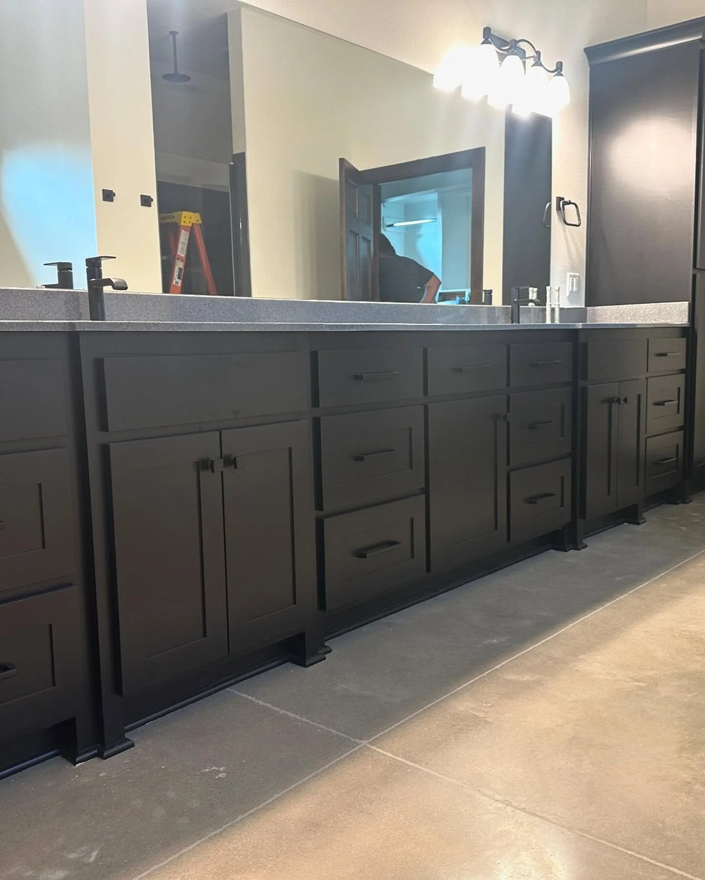 Painted black cabinets/vanity