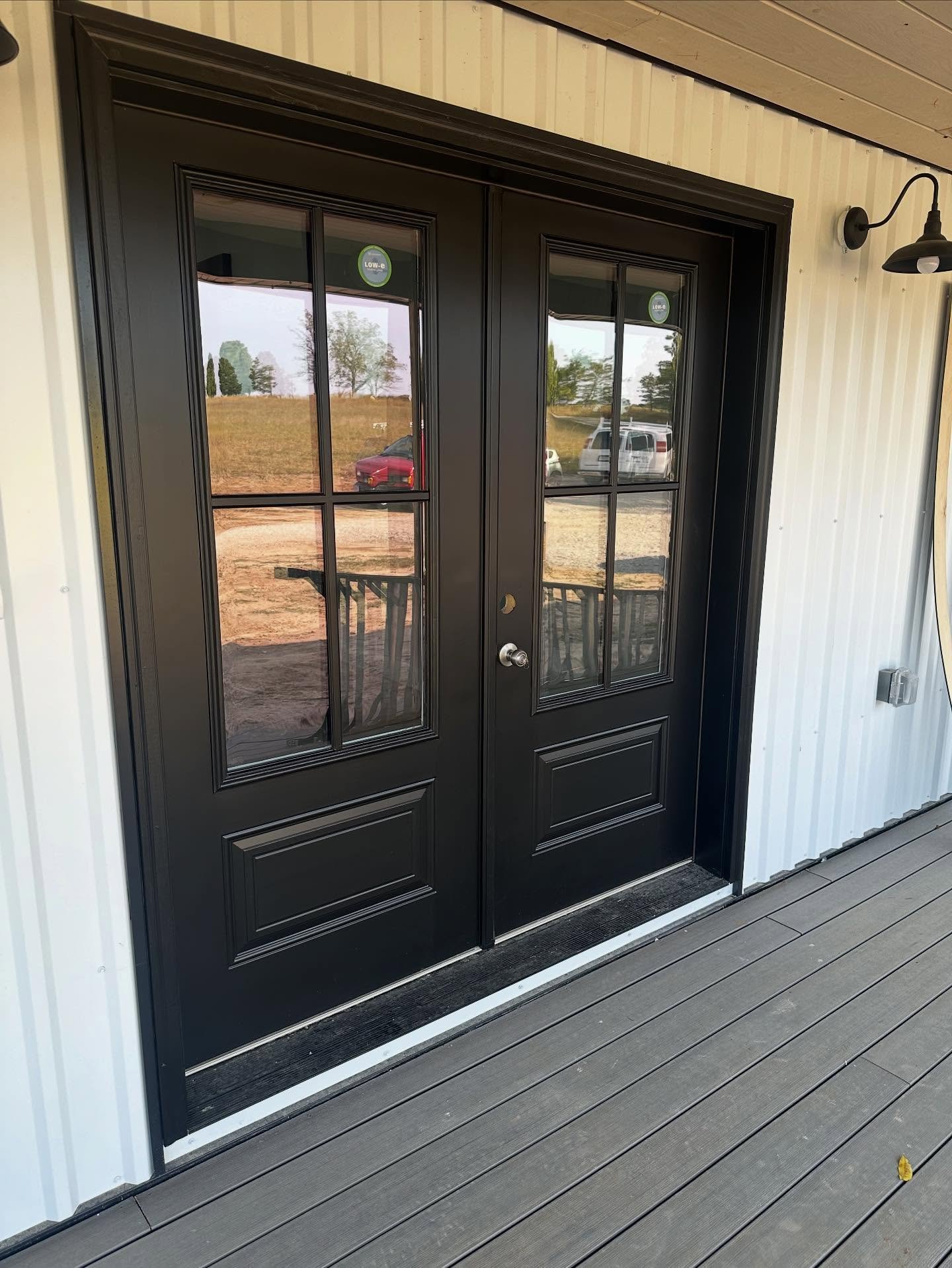 Black exterior doors