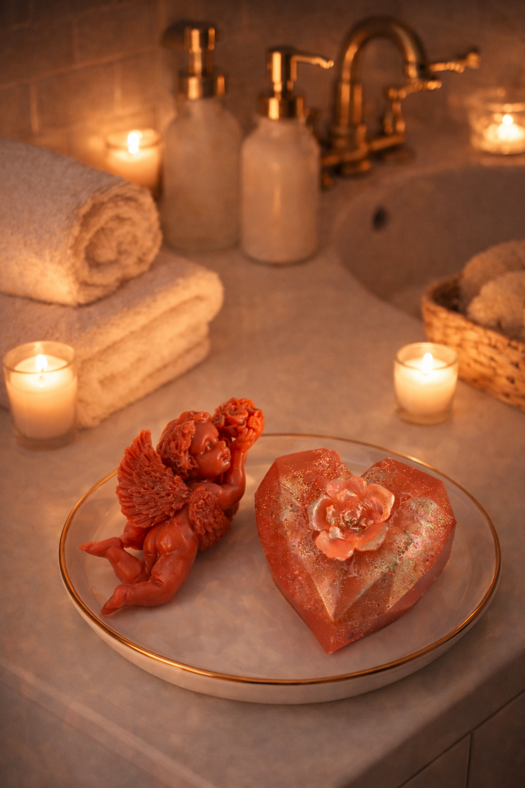Candlelit soap figurines on a plate.png
