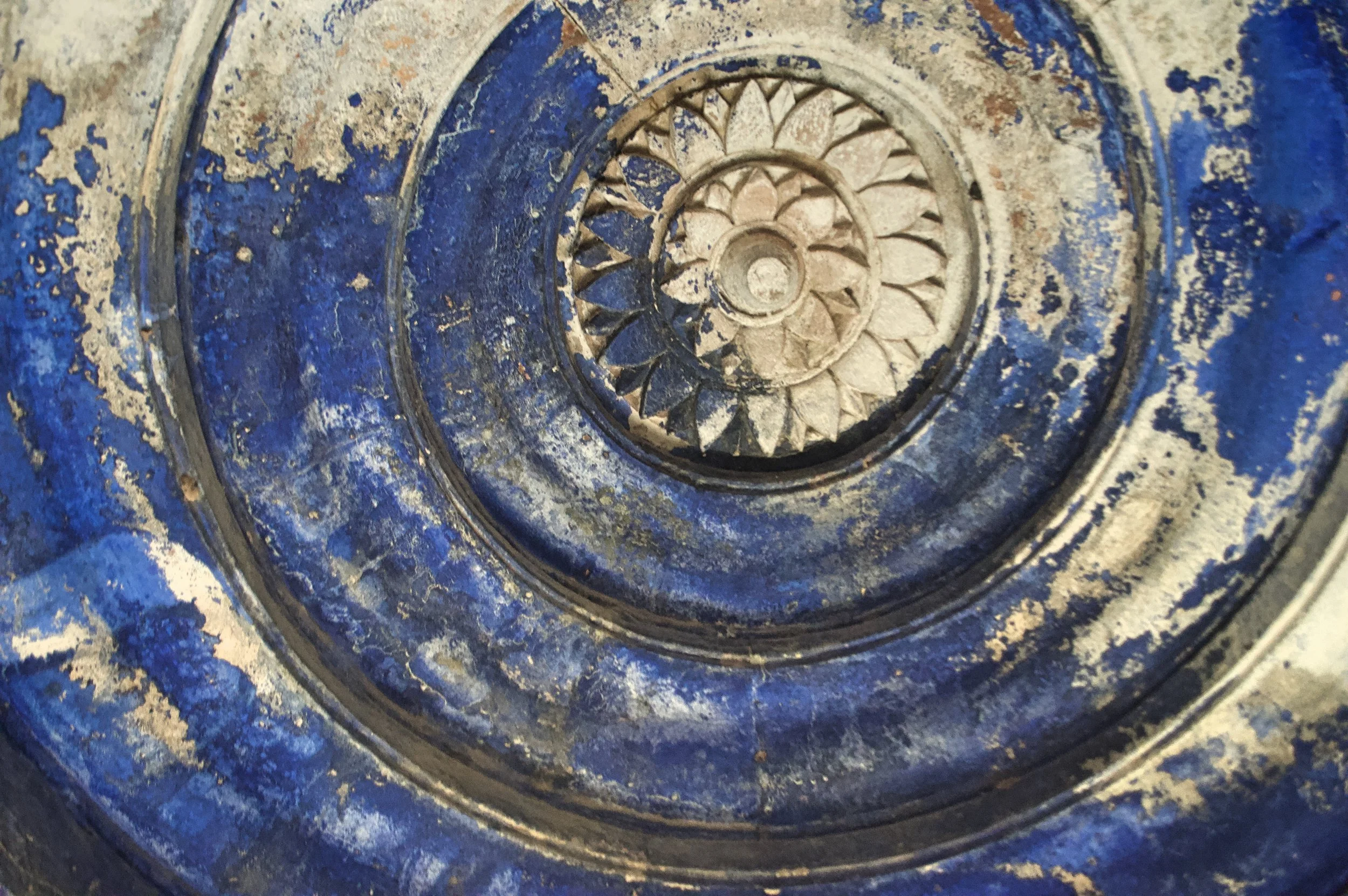 Portale decorativo, blu con dettagli in argento, mostrata in modo dall'alto