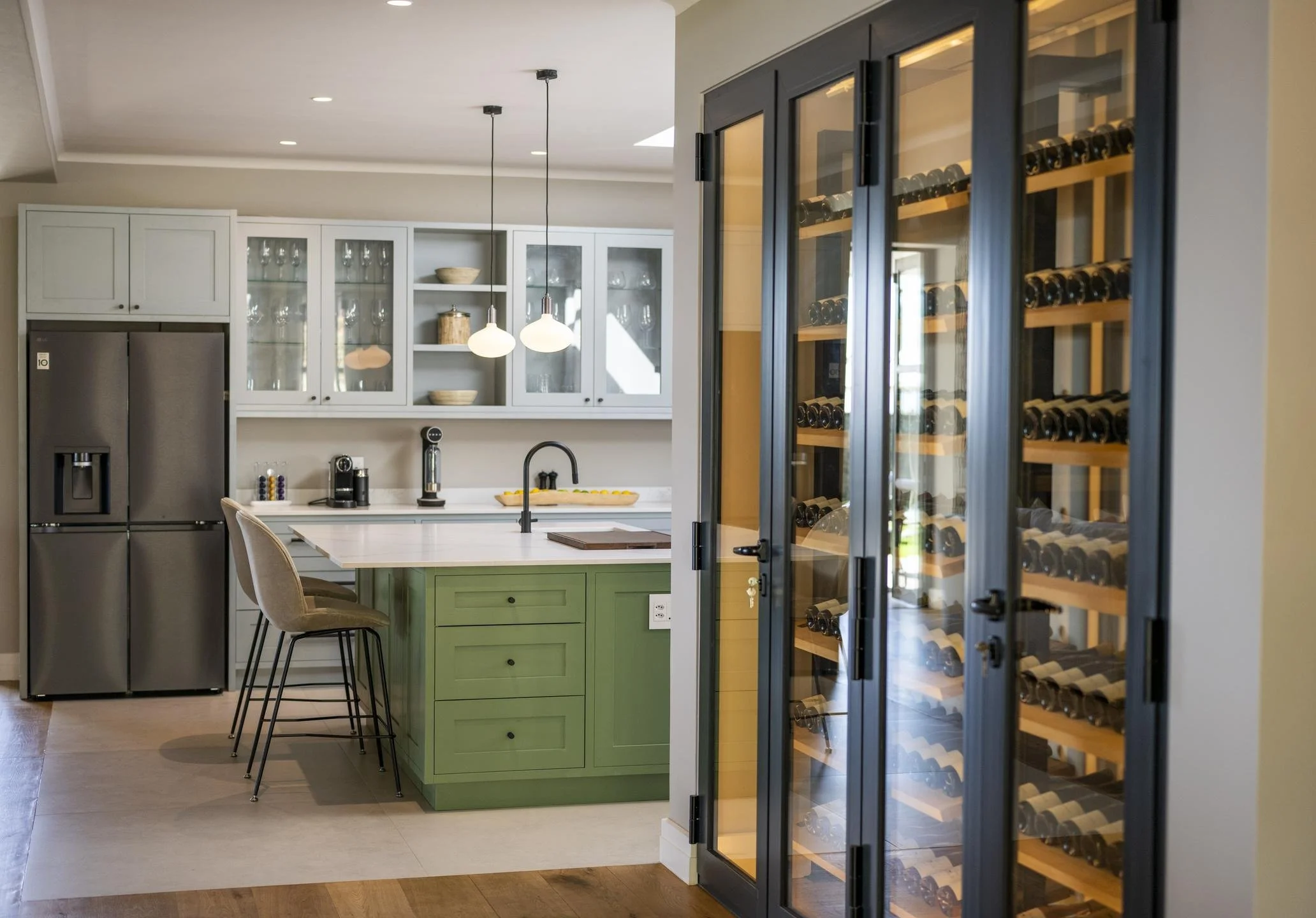 A thoughtfully created wine collection within the Owners Lodge