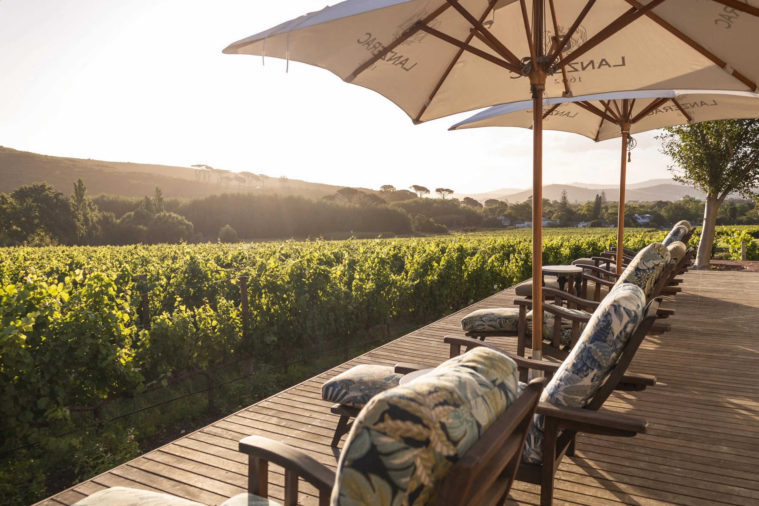 Lanzerac's award winning spa overlooking the famous vineyard