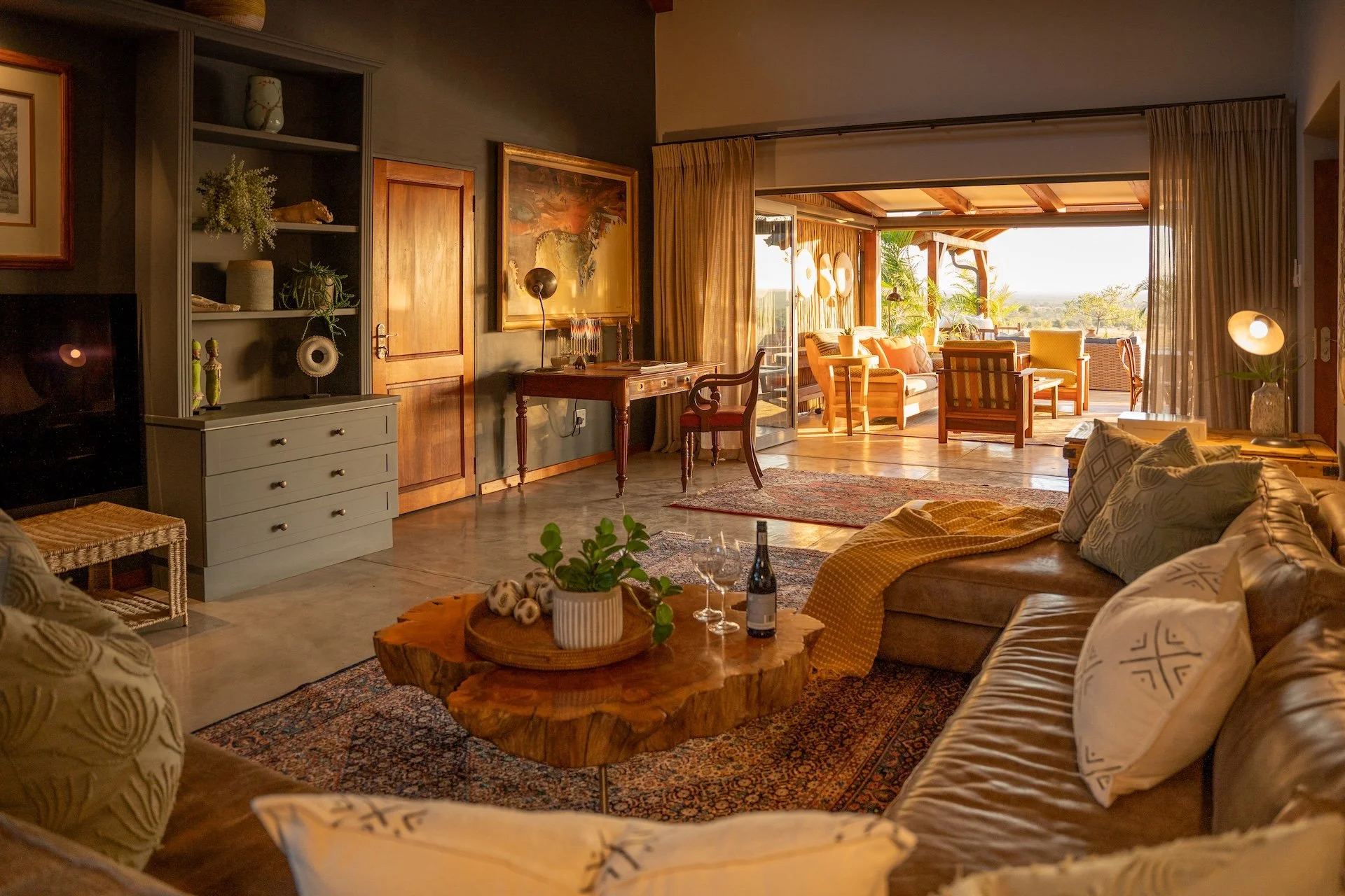 Light-filled interiors open seamlessly onto the surrounding landscape, creating a strong connection to nature