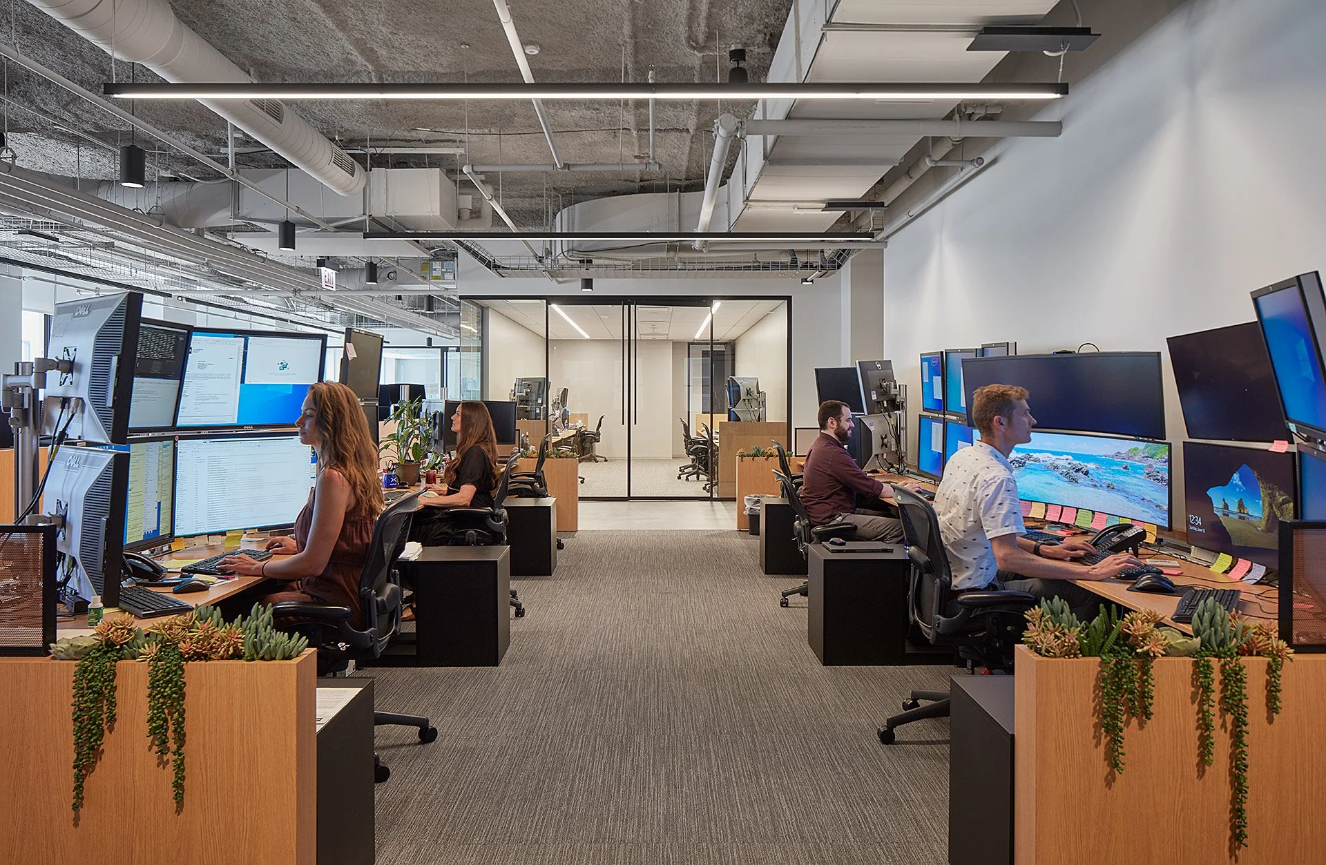 Simplex Trading office interior - workstations