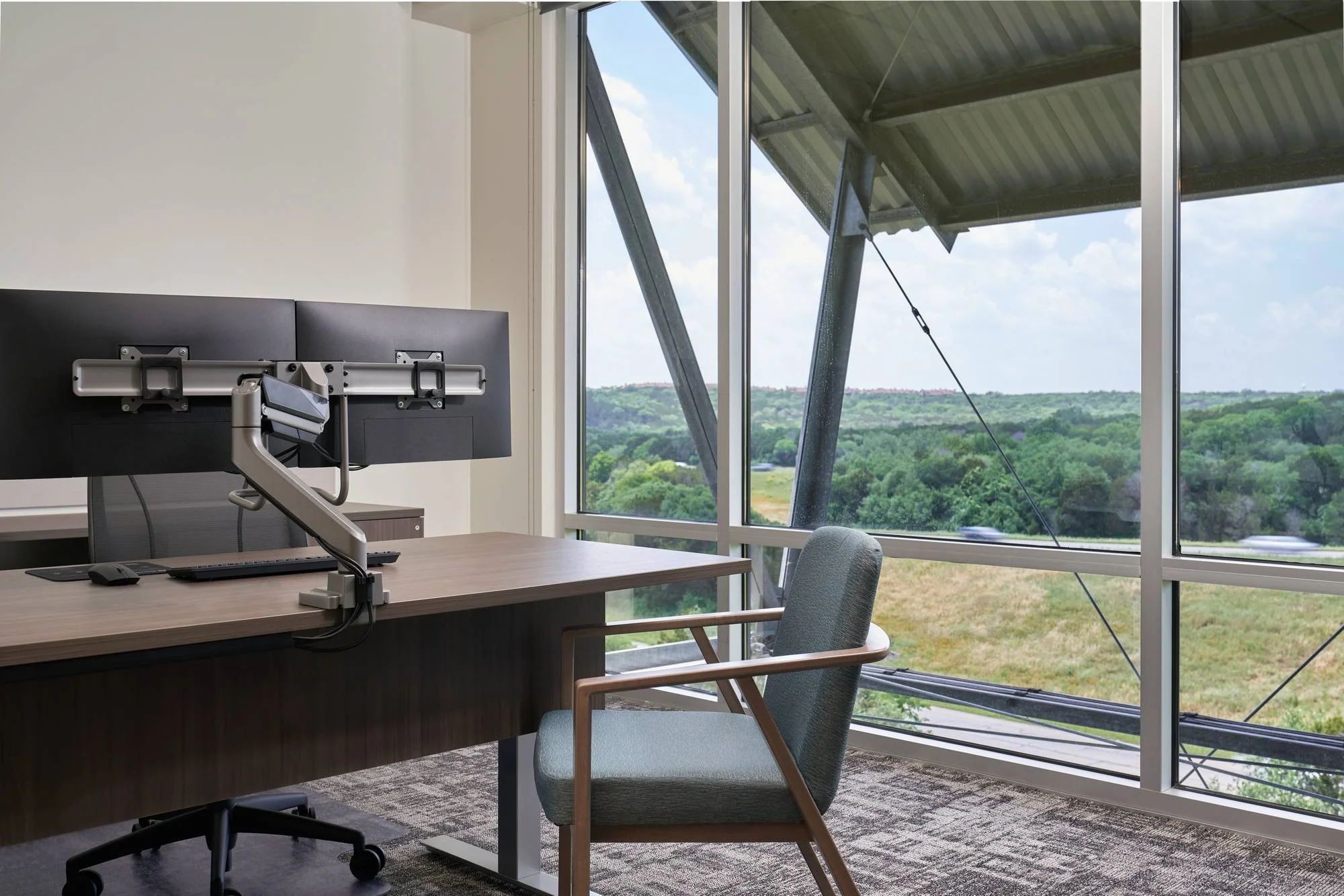 Austin office interior with awning