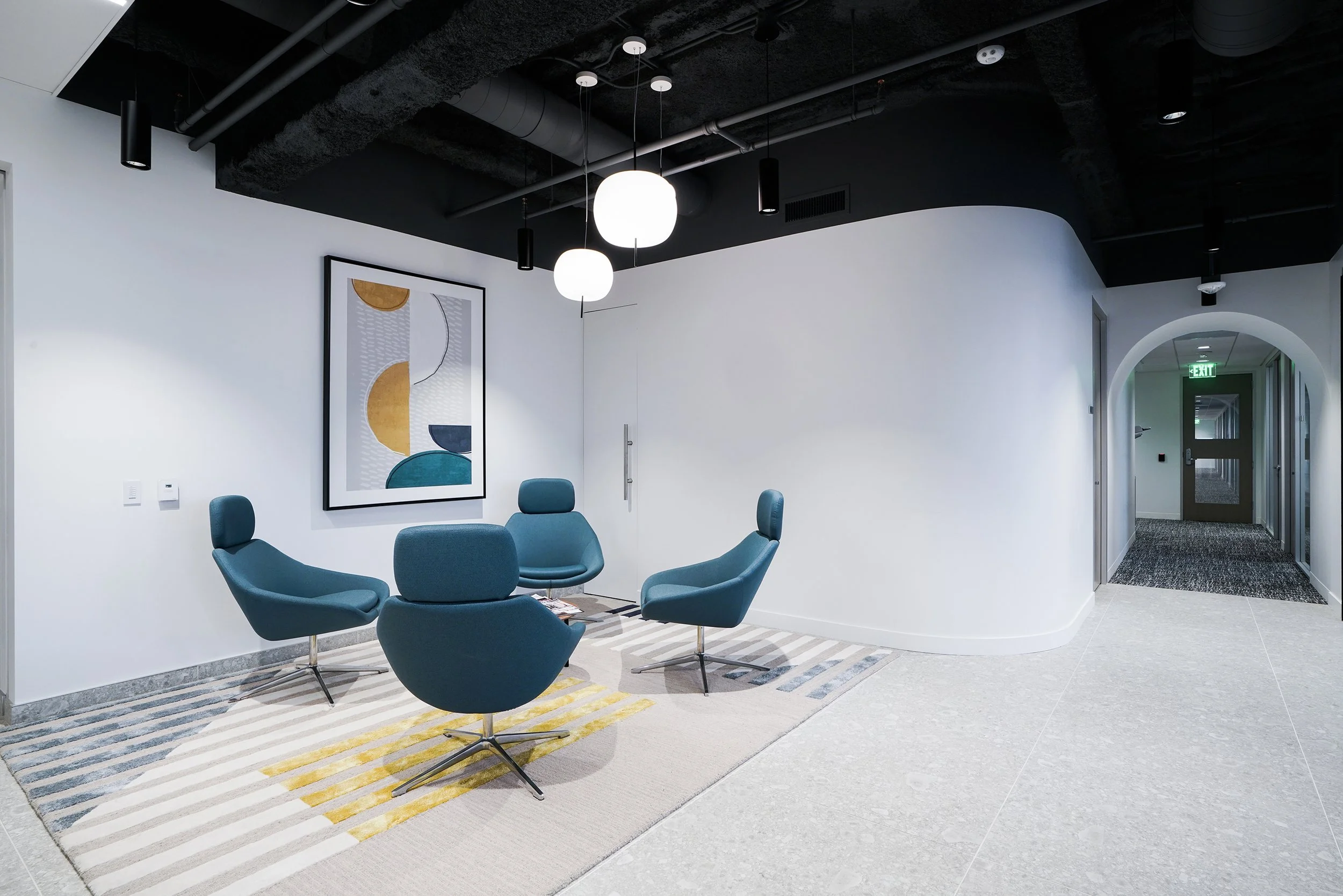 Clark Hill office interior - seating area