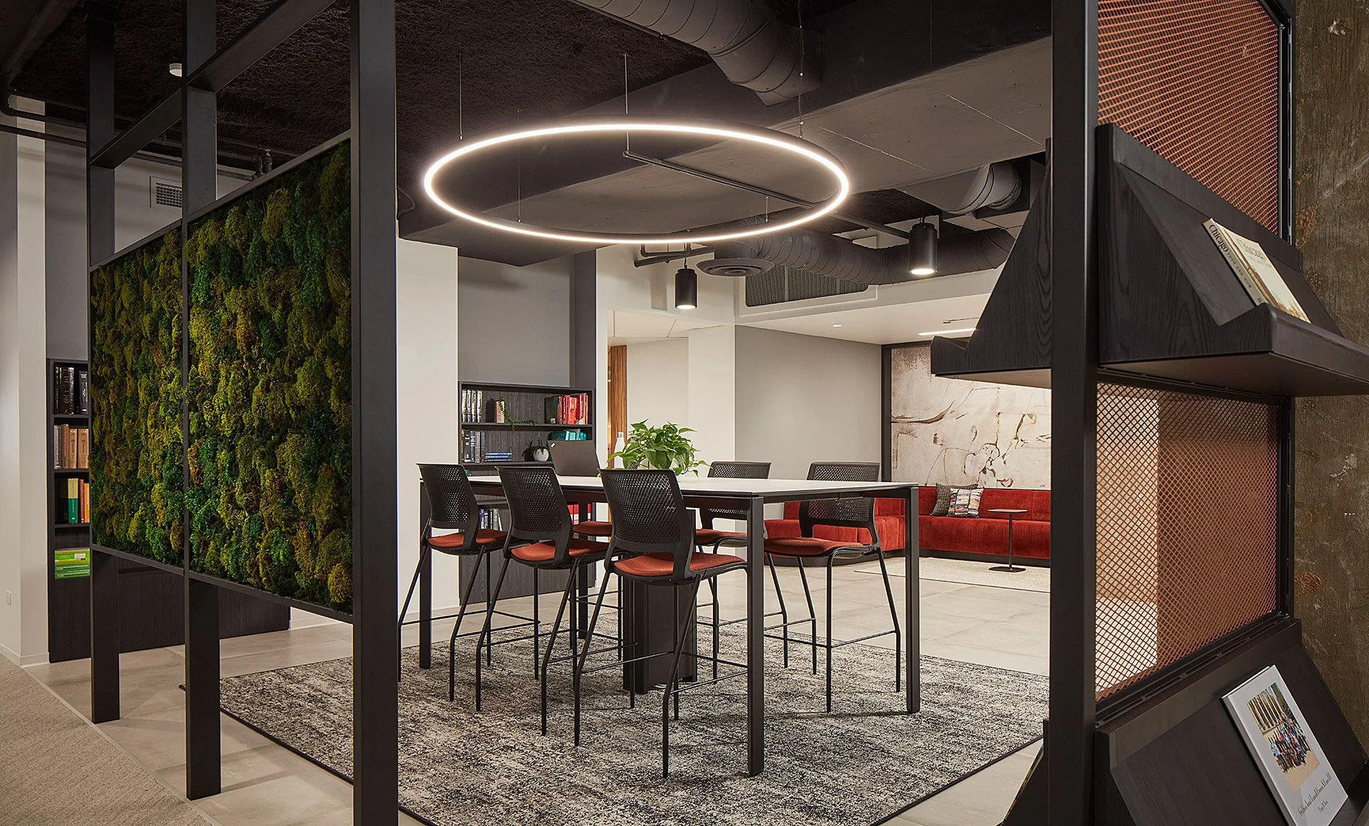 Interior office image of employee lounge