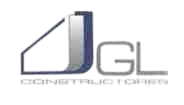 Logotipo con la palabra 'GL' en letras estilizadas y línea horizontal debajo. Logo de empresa GL constructora