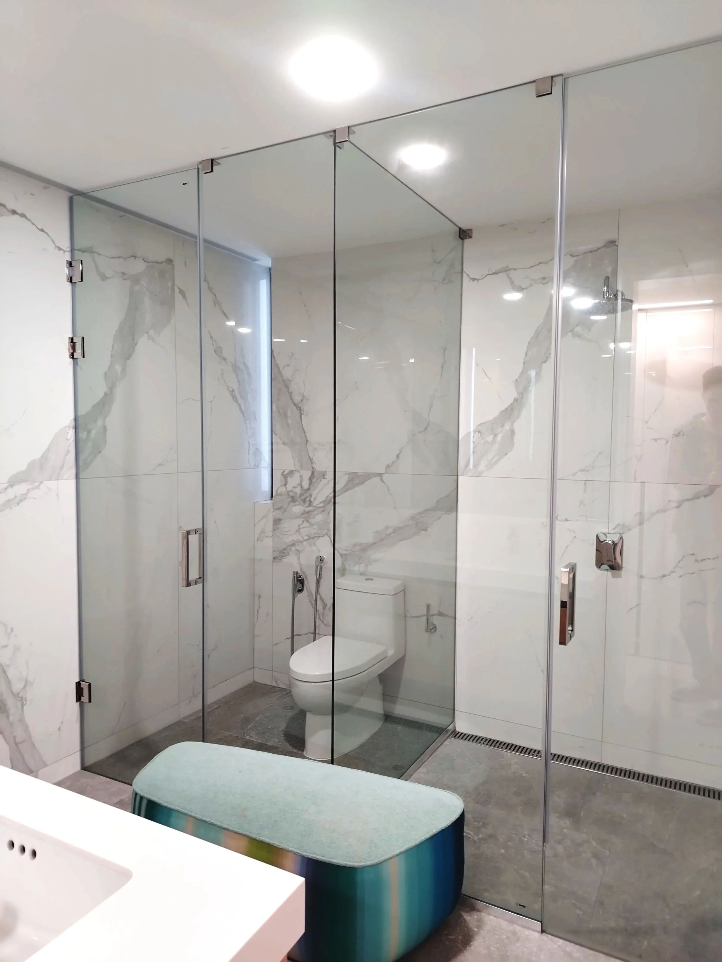 espejos y accesorios de ducha vidrio acero