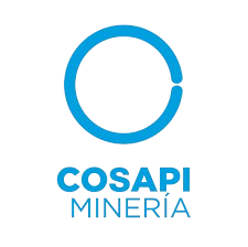 Logotipo de COSAPI Minería con un círculo azul y texto en azul debajo.