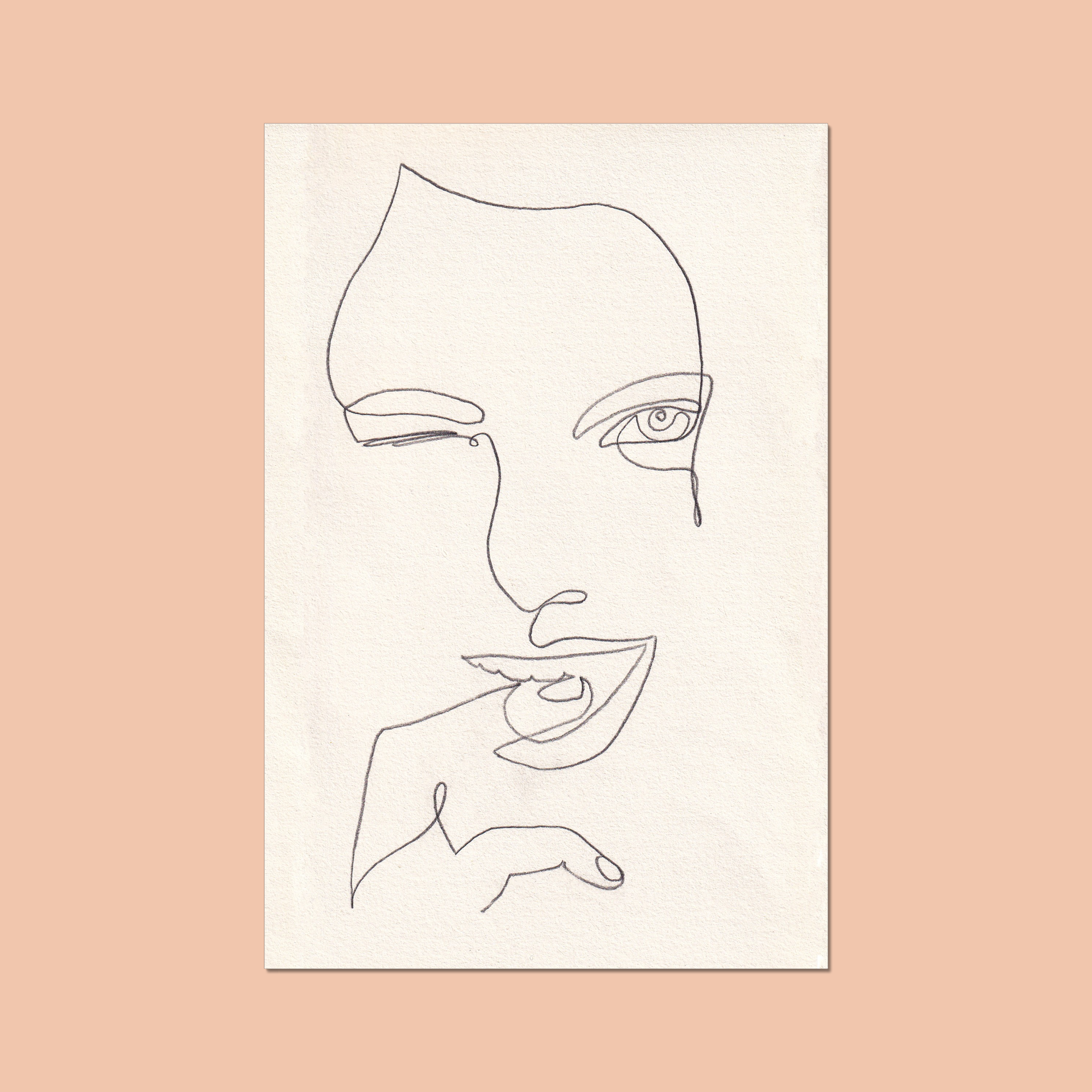 'The Wink' Minimalist Line Art Print