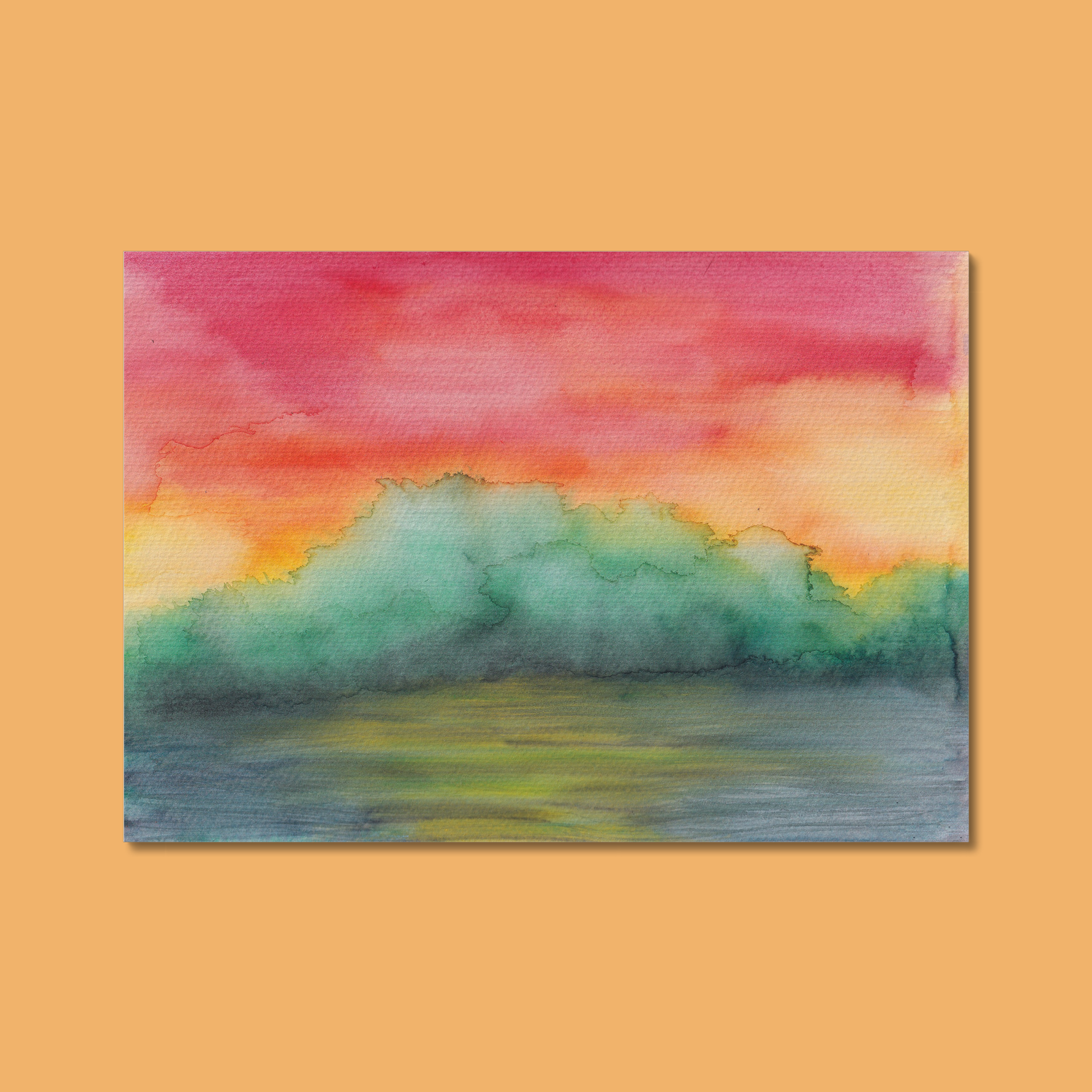 'First Light' Abstract Watercolor Landscape