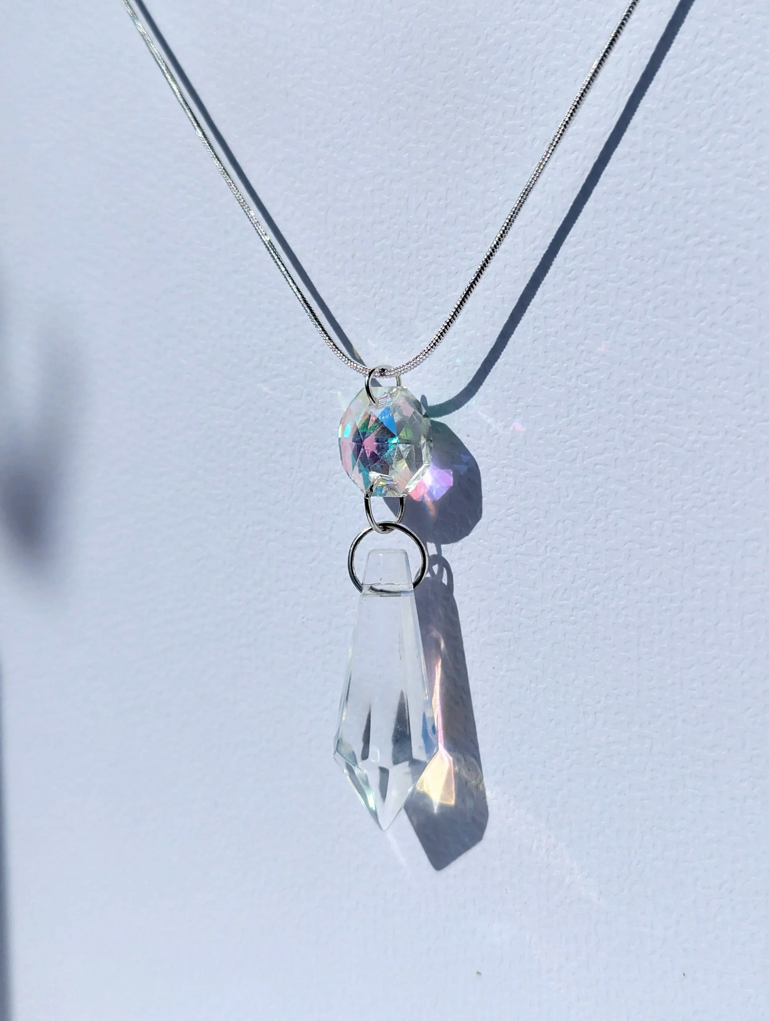 Ethereal Reclaimed Crystal Prism Pendant