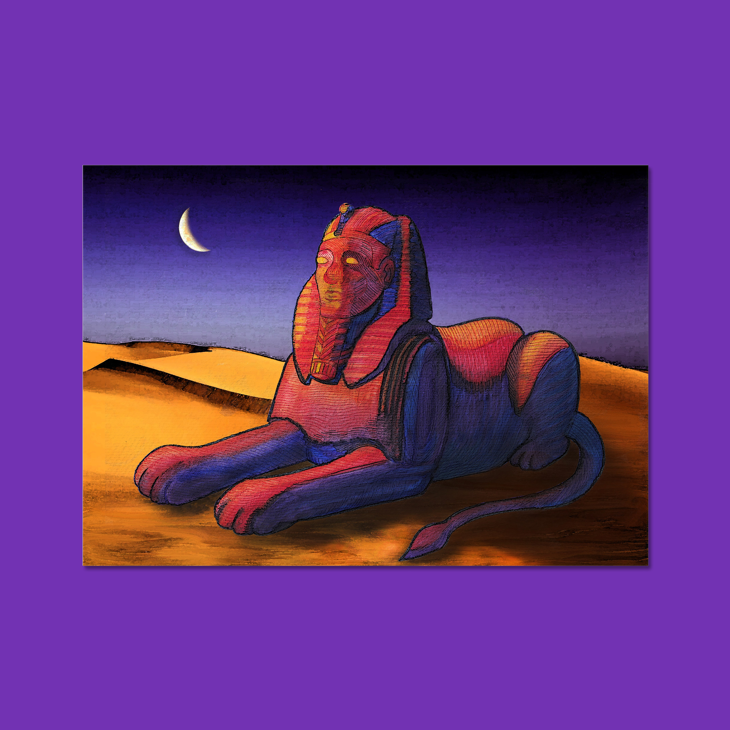 'The Sphinx's Watch' Surreal Landscape Art Print