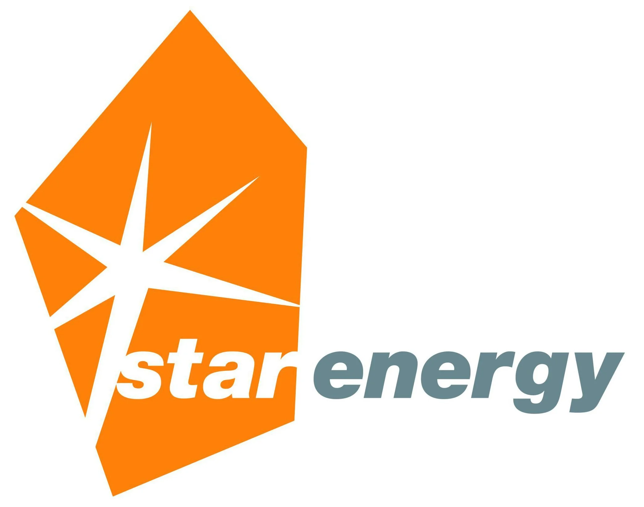 Logo of Star Energy featuring an orange geometric star and the company name in gray and white text.