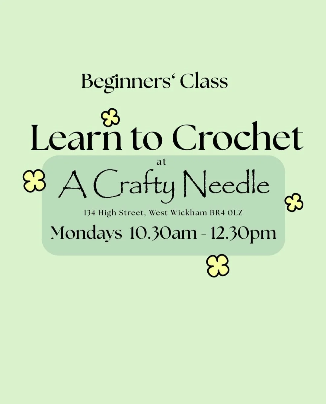 Beginners Crochet Course - 5th - 26th May 2026