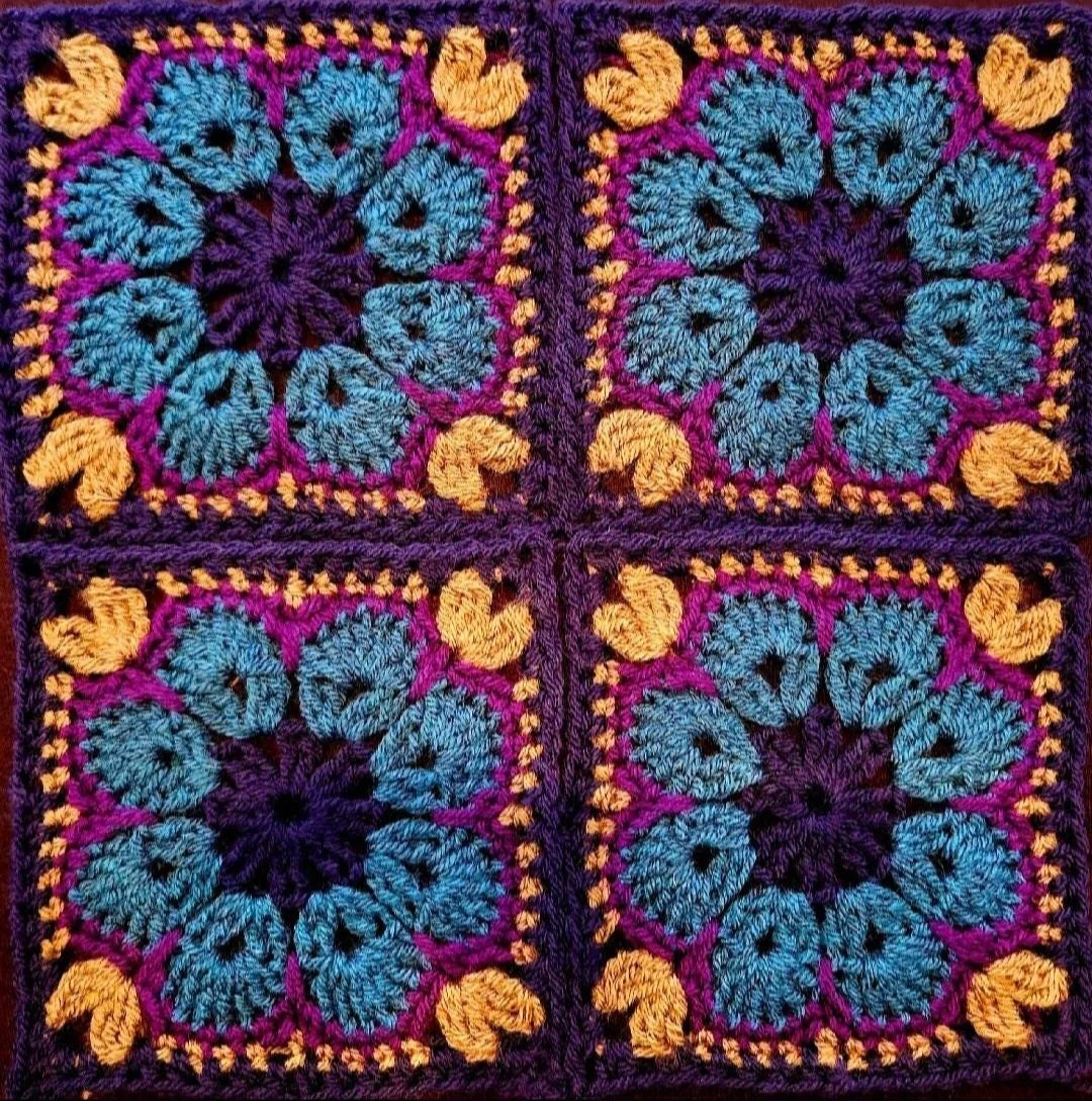 African Violet Flower Granny Square