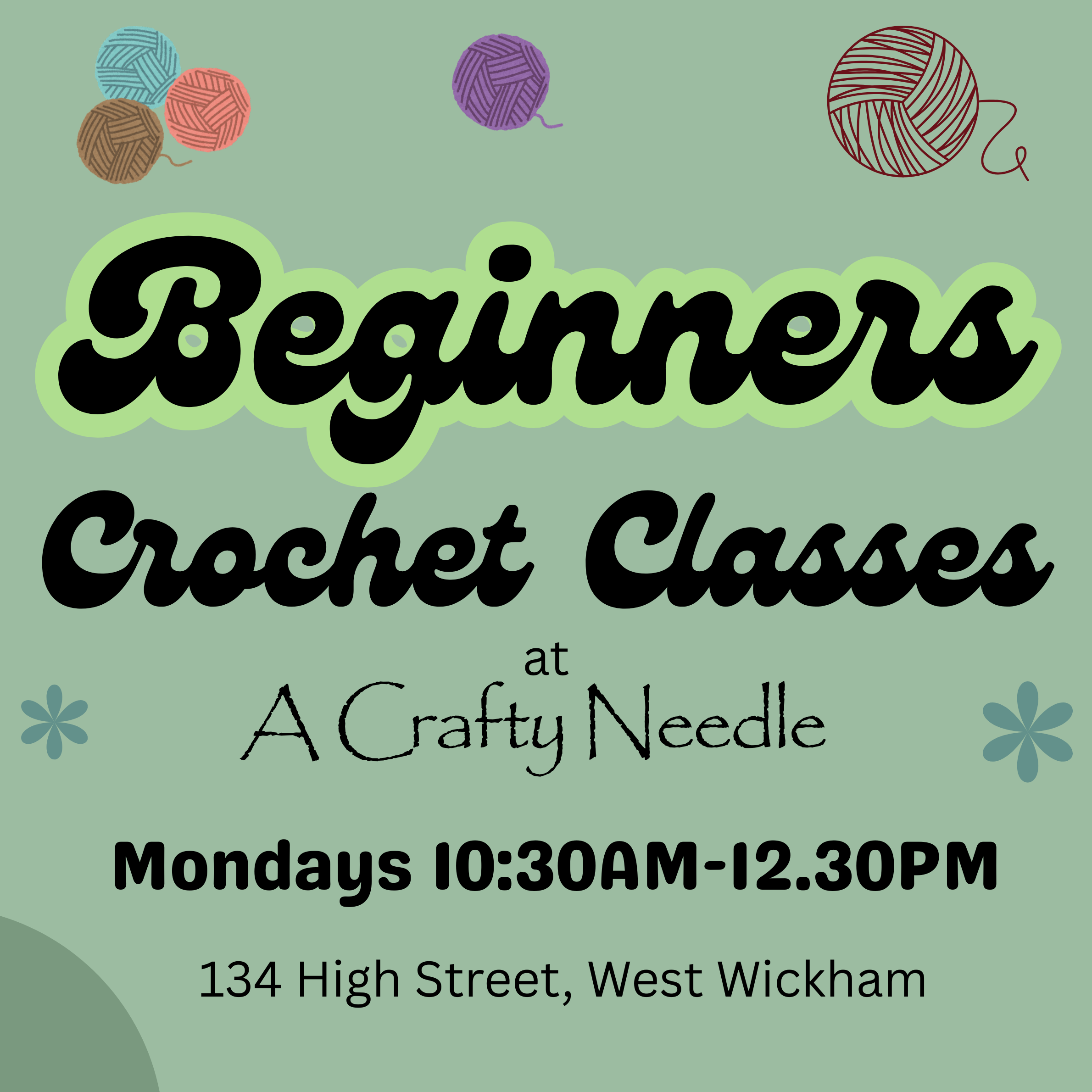 JULY 2026 BEGINNERS CROCHET CLASSES