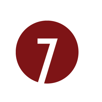 Number 7 inside a maroon circle.
