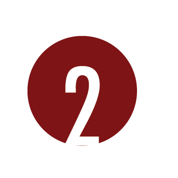 Number 2 inside a maroon circle