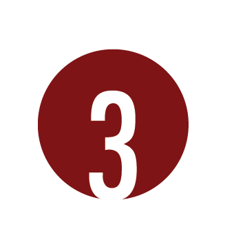 Number three inside a red circle with a black background.