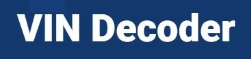Blue background with white text that says "VIN Decoder"