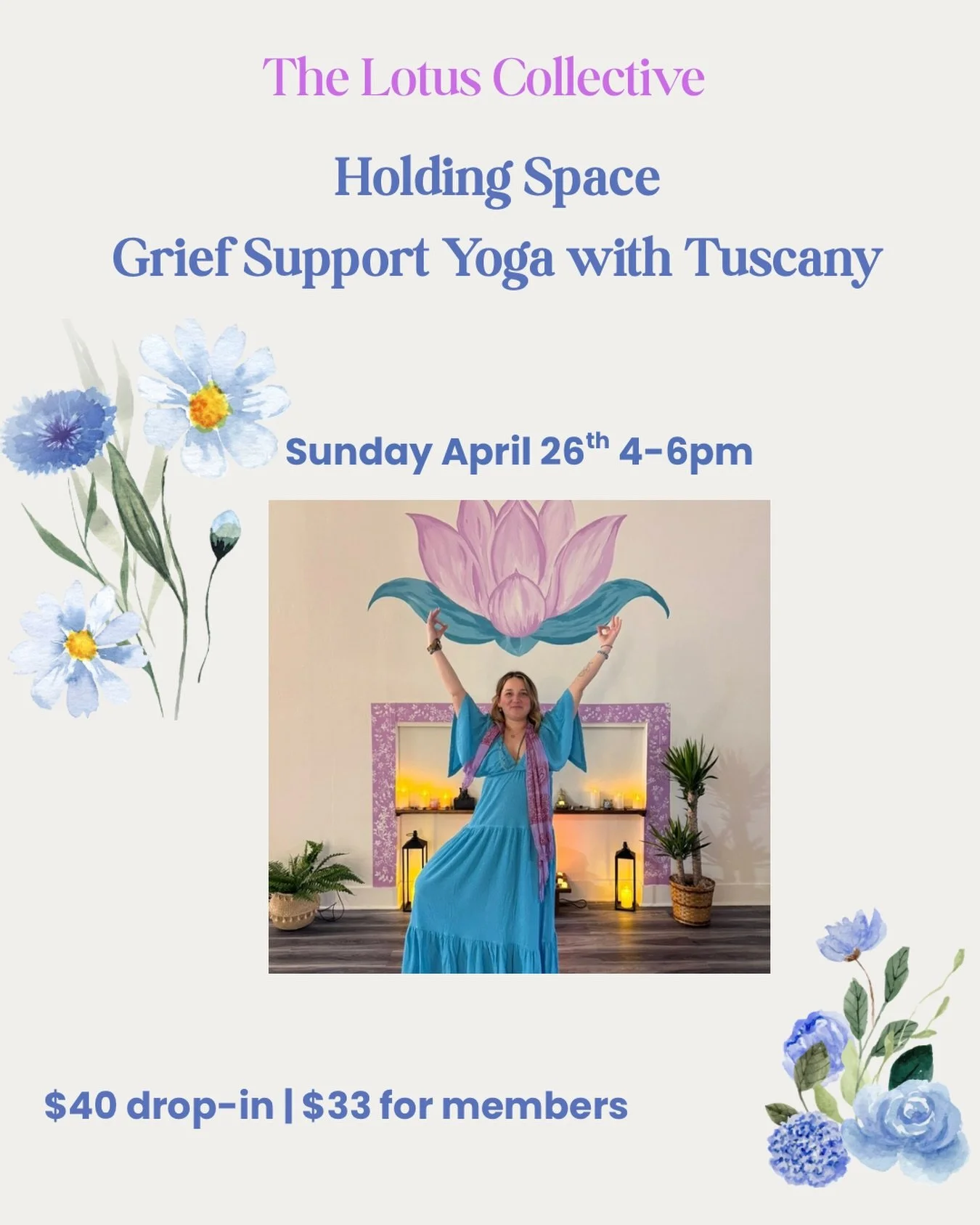 Hi Lotus Fam🪷💓 Tuscany here and I&rsquo;m so excited to offer this at the studio. 

Grief is something really personal to me (been through a lot of it in different forms) and I really am excited to be able to hold a space for others to connect with