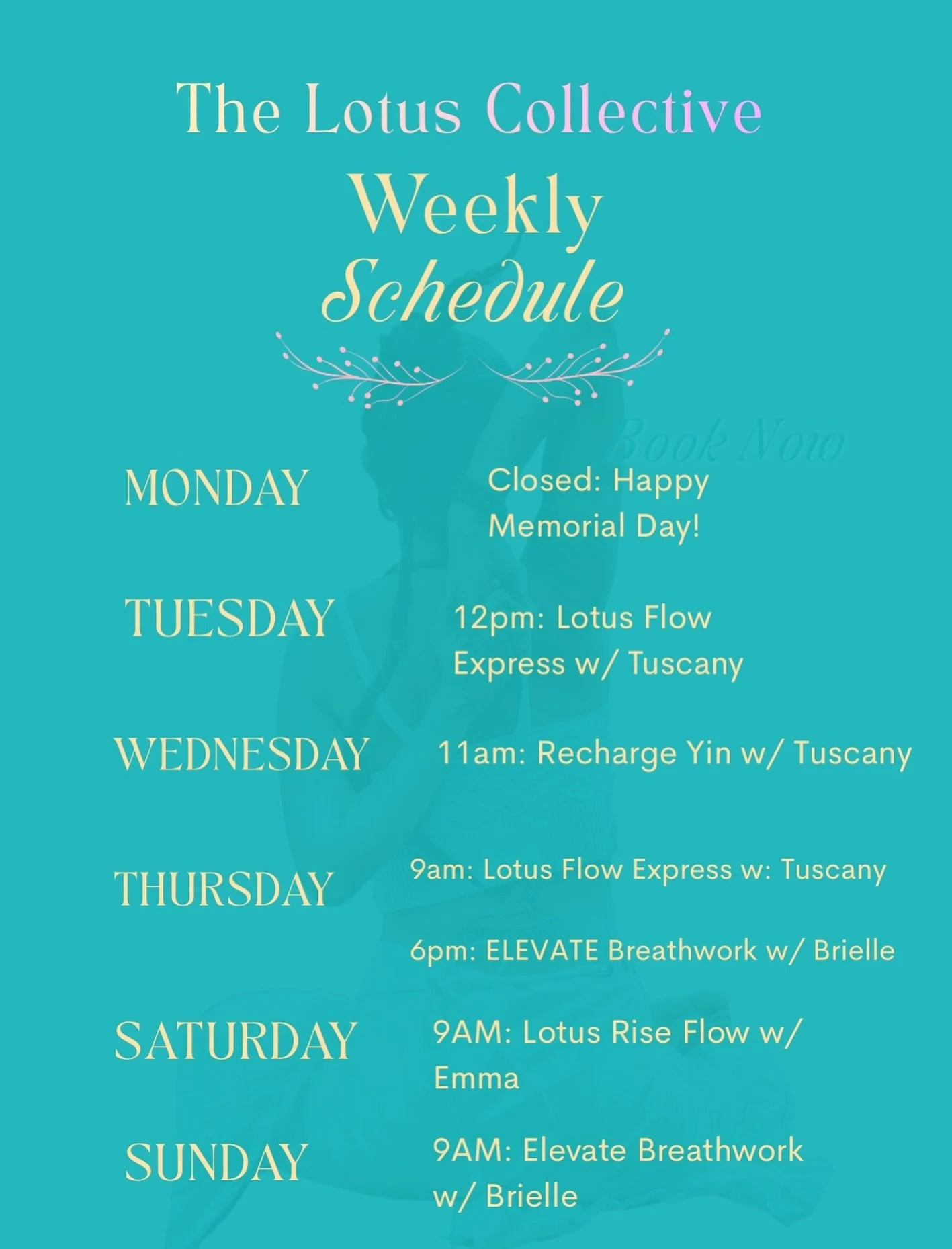 Happy Sunday Lotus Fam!!!🪷✨ We hope everyone has had a great weekend so far (even though this rainy and gloomy weather has been non-stop!) but trying to appreciate it and make the best out of it. 

We are closed tomorrow for Memorial Day, but back o