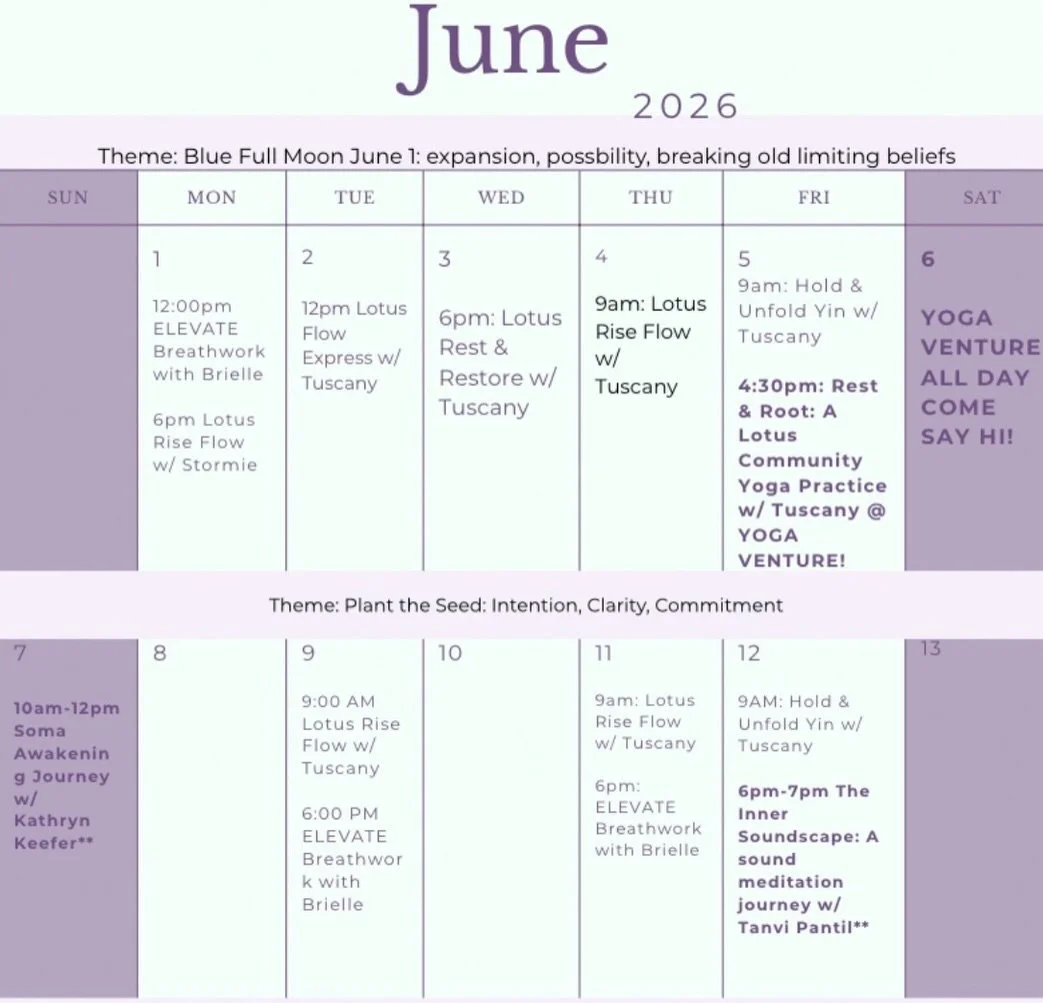 It&rsquo;s almost June!! And we&rsquo;ve got so many announcements and fun events coming up at the Lotus Collective! ☀️👀

This month we&rsquo;re changing our membership options (if you still want to get in on unlimited Breathwork or yoga for $95/mon