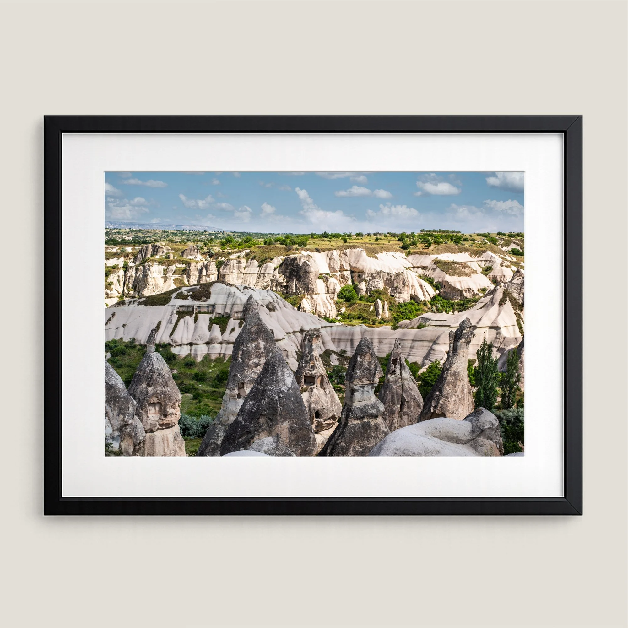 Framed wall art of fairy chimneys in Goreme Cappadocia Turkey landscape photography