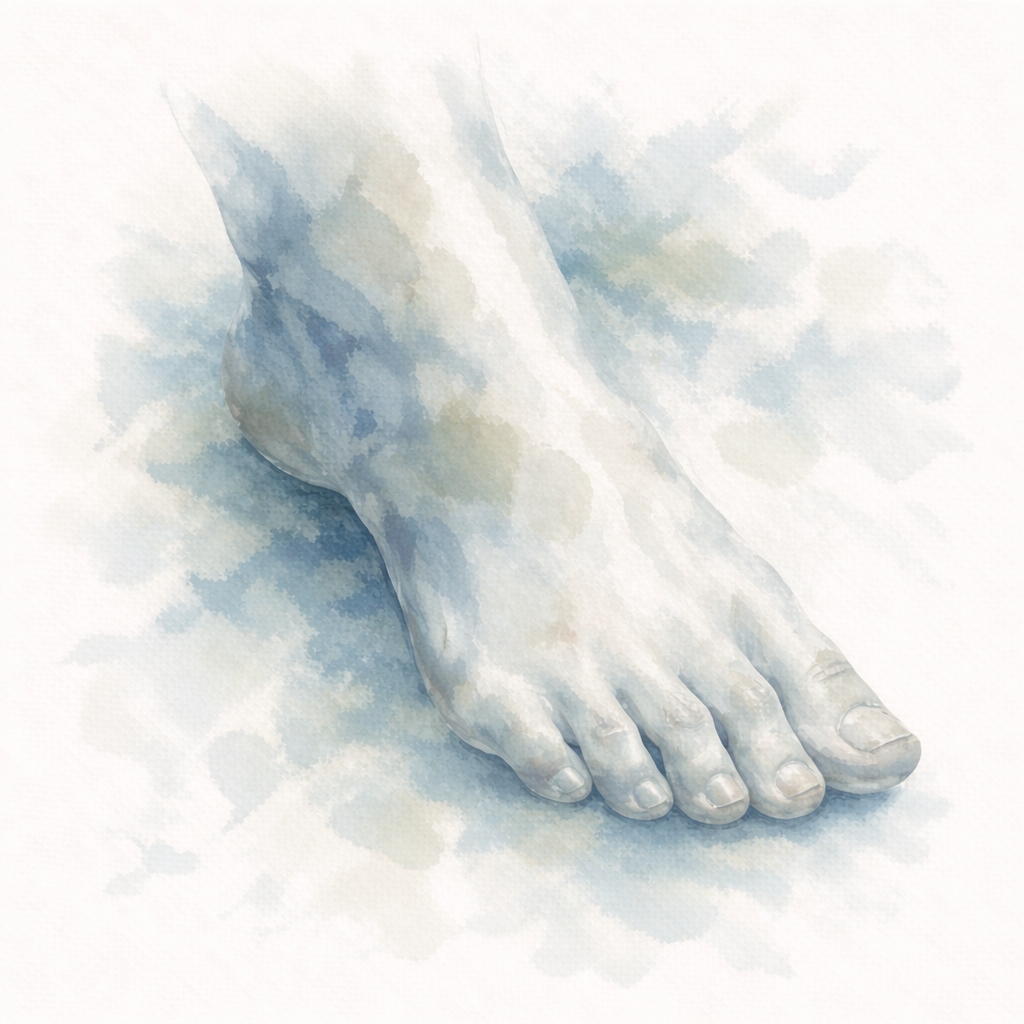 Disegno artistico di un piede umano.