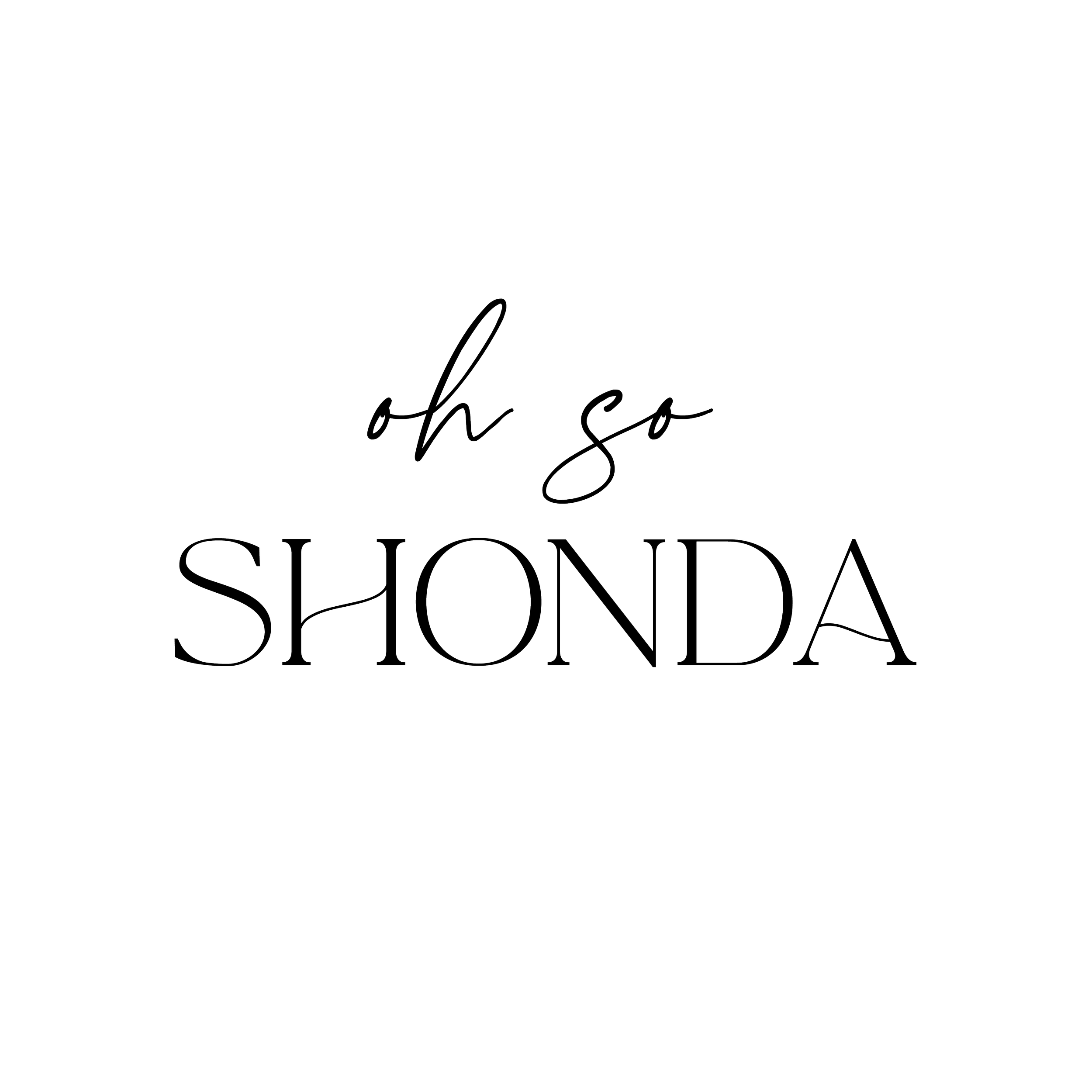 Logo that says oh so shonda
