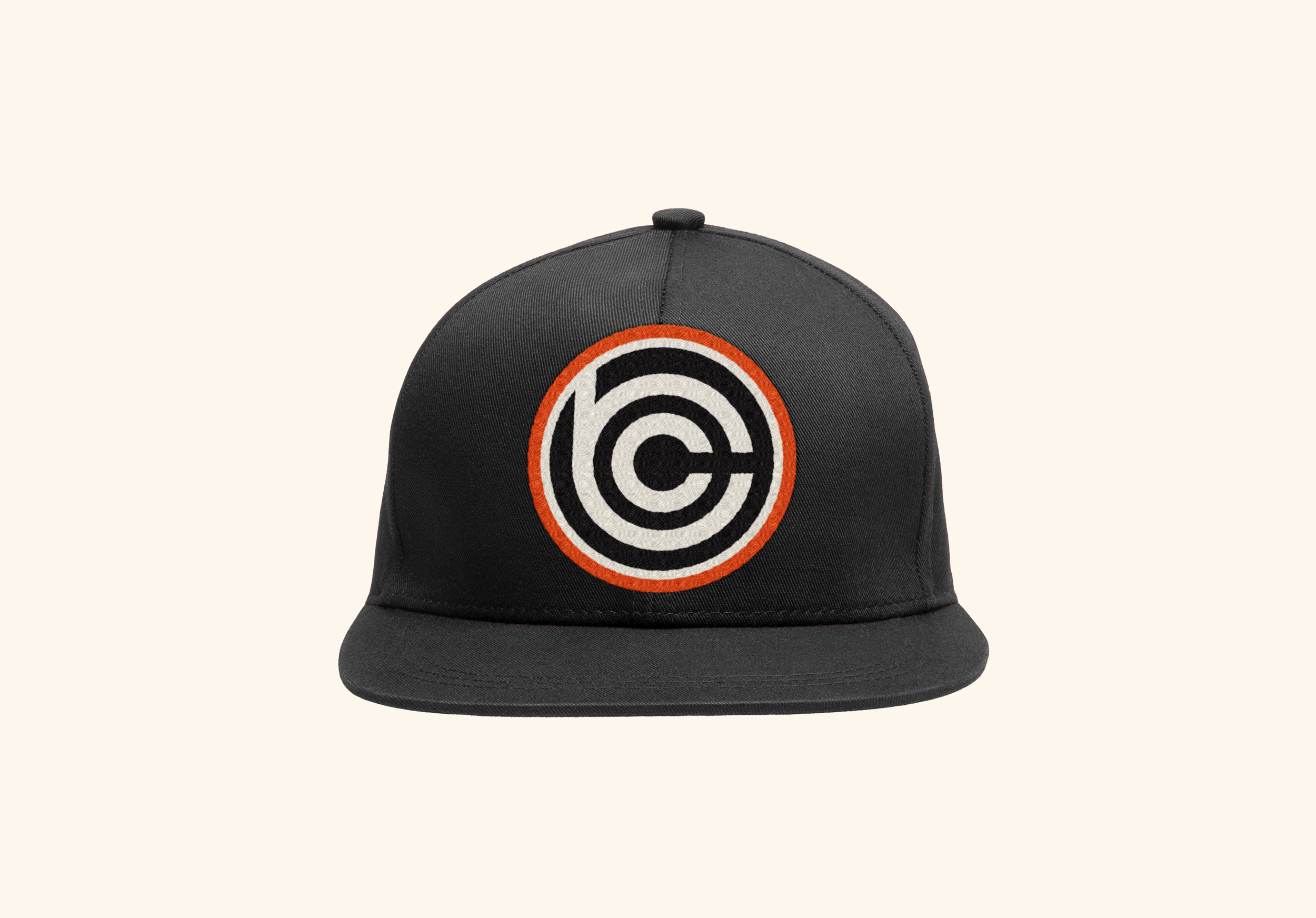 CleanCuts oversized logo hat - straight black.png