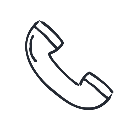 outline drawing of a telephone handset.