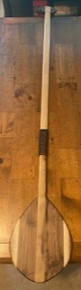 White Oak and Walnut Beaver Tail Paddle with paracord grip
