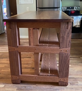 white oak and poplar kitchen island base with saman top