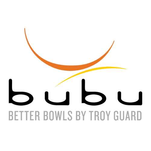 Logo with a stylized bowl and spoon above the text 'Better Bowls by Hom Guard' in gray.