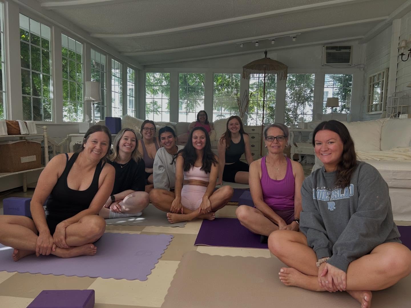 These ladies understood the assignment! Yoga 🧘&zwj;♀️ first, party after! What a beautiful way to start the wedding day at @lordthompsonmanor! #zeneverafter #yogaeveryblessedday #weddingyoga #spayoga #weddinginspiration