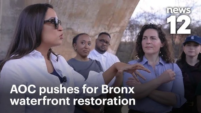 Rep. Alexandria Ocasio-Cortez tours Port Morris site to revitalize waterfront