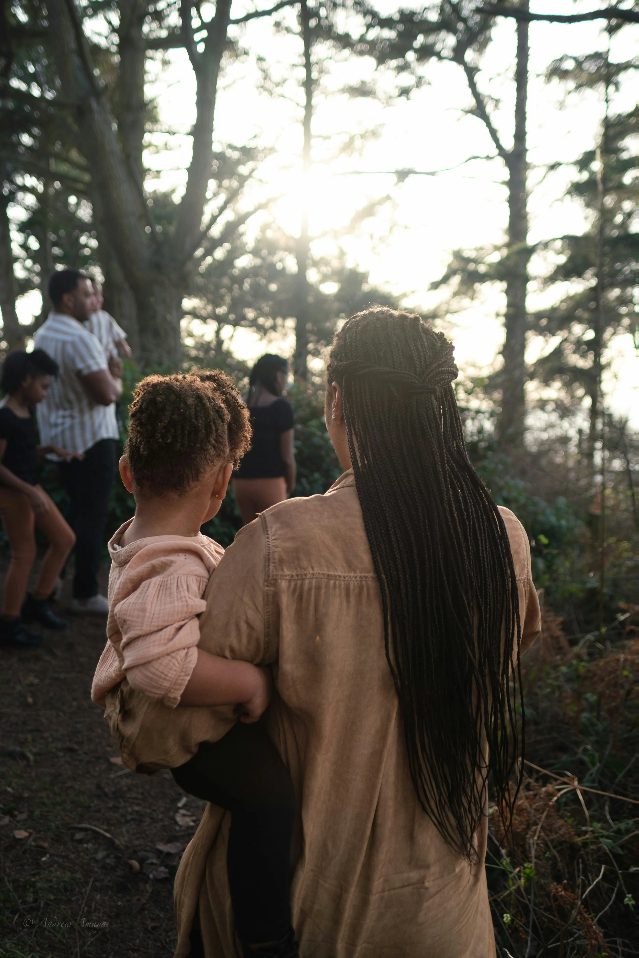 A woman holding her kid