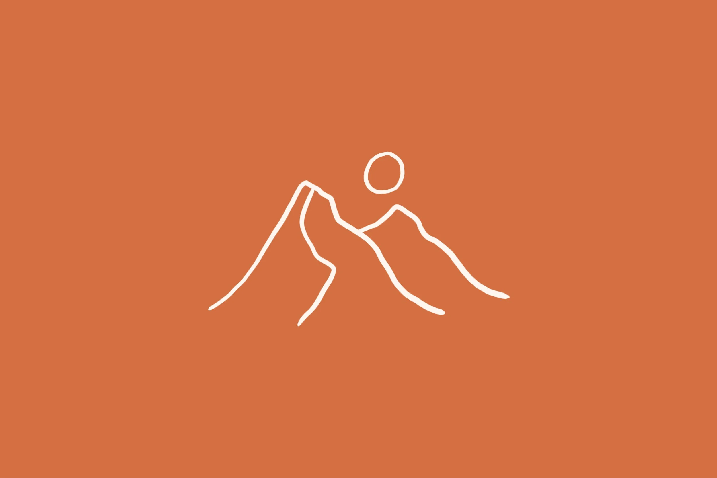 A mountain and a sun icon