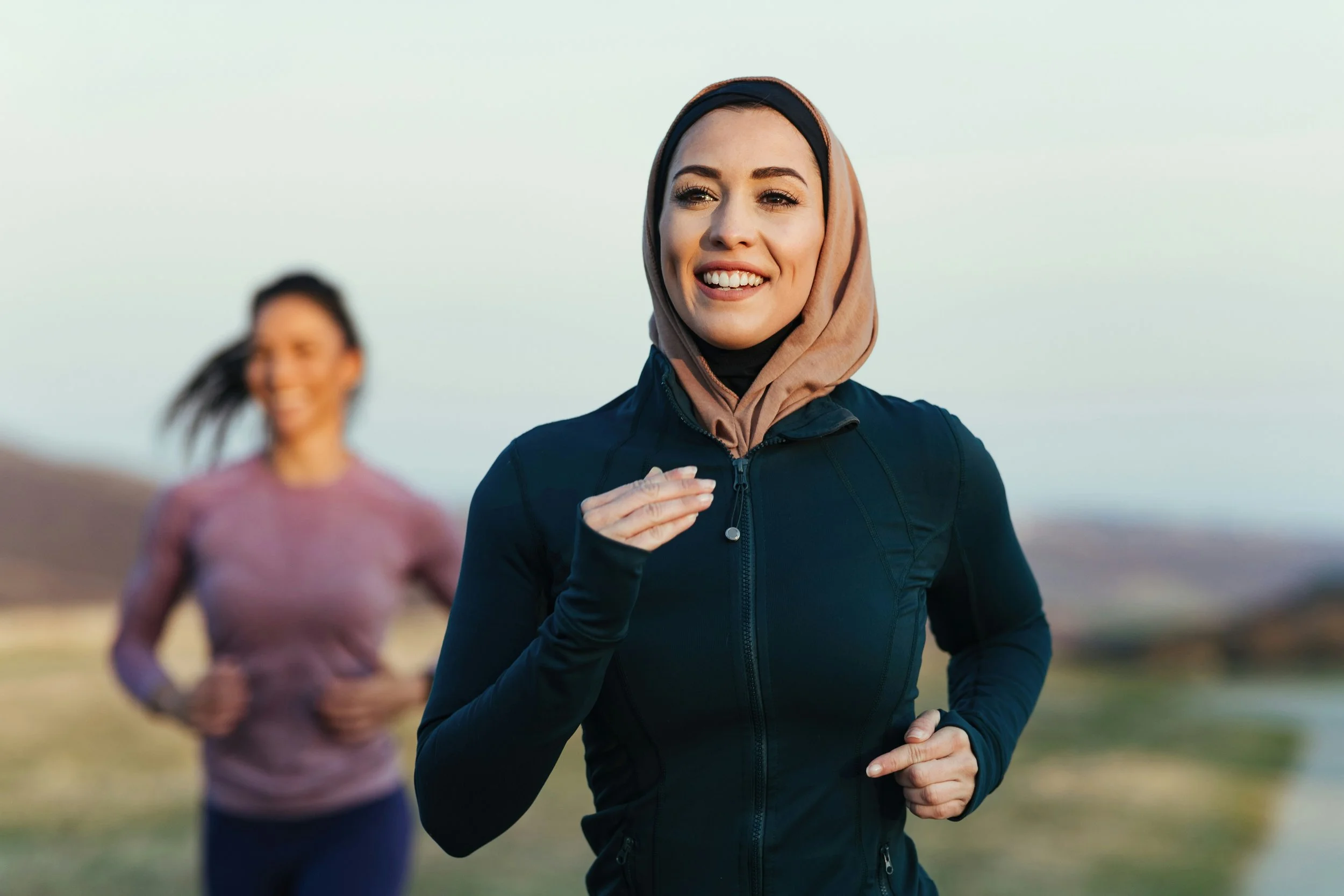 A woman running