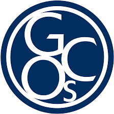 Logo with the letters G, C, and S arranged in a circular pattern inside a navy blue circle.