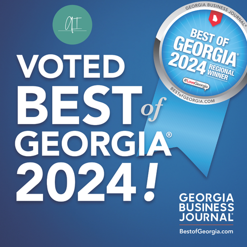 Award badge and text celebrating Georgia Business Journal's Best of Georgia 2024 regional winner, with the logo and URL of BestofGeorgia.com.