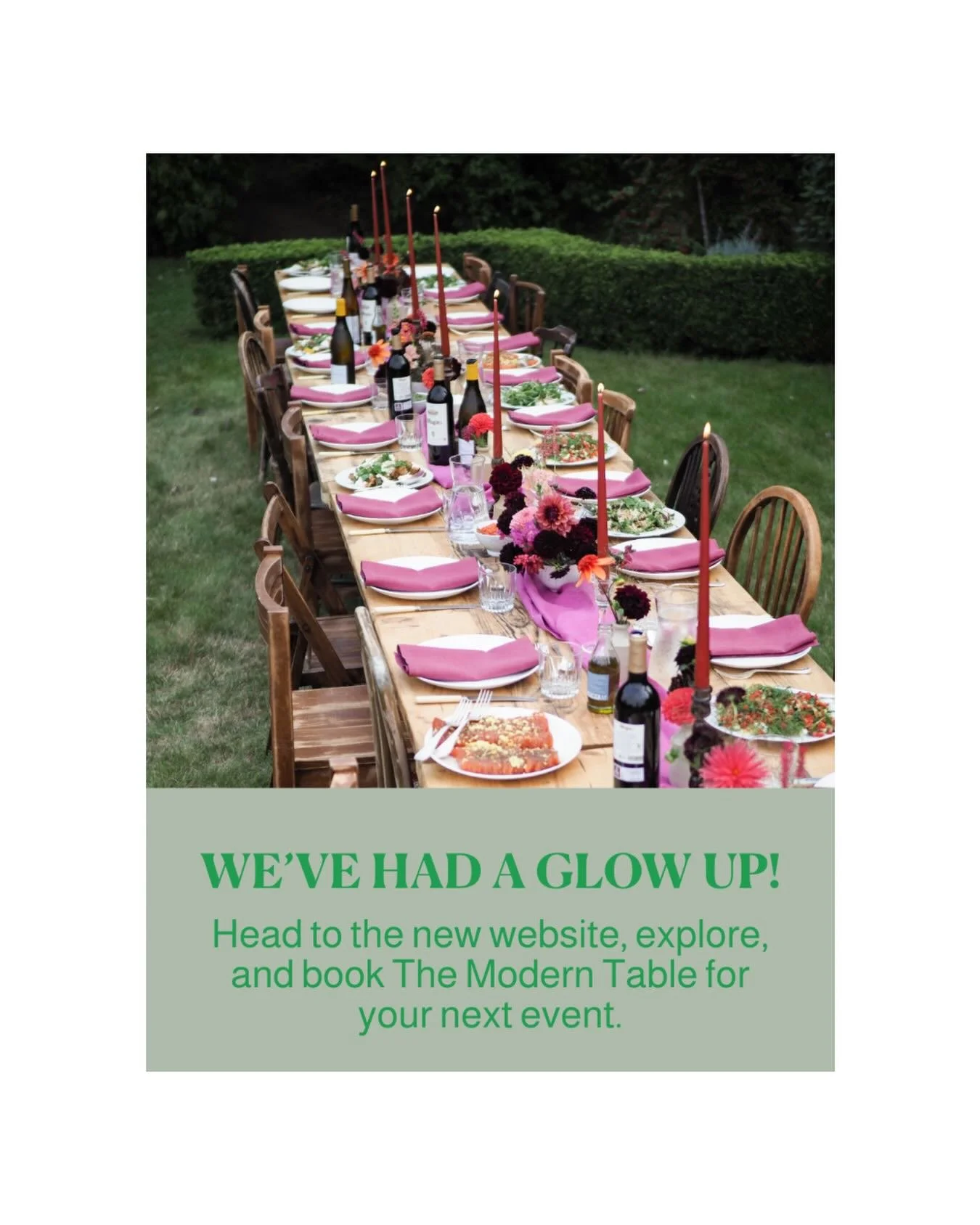 We&rsquo;ve had a glow-up! 

The Modern Table website has had a fresh re-vamp thanks to the incredibly talented @hello.alexwhite and we couldn&rsquo;t be happier with the results. Sleek, beautiful, and easier than ever to explore, it&rsquo;s now the 