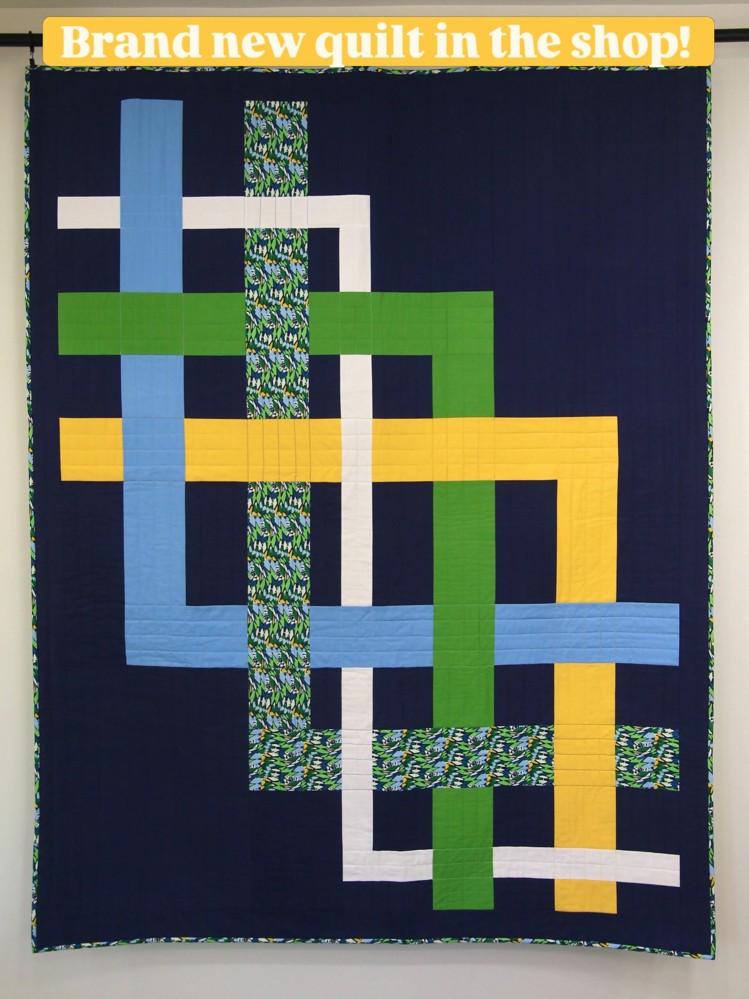 New quilt up in the shop! Love how this one came out!  #cascadequiltpattern #modernquilt #maker #handmade #madeinvermont